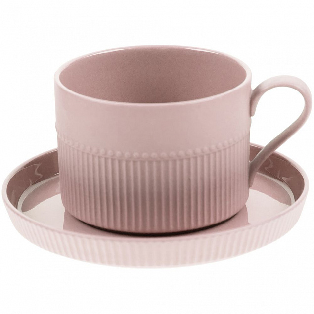 Чайная пара Pastello Moderno, розовая с логотипом в Астрахани заказать по выгодной цене в кибермаркете AvroraStore