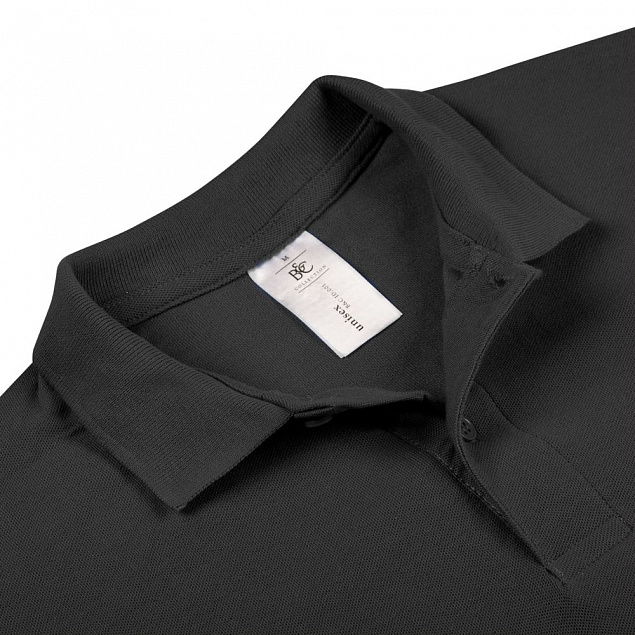 Рубашка поло ID.001 черная с логотипом в Астрахани заказать по выгодной цене в кибермаркете AvroraStore