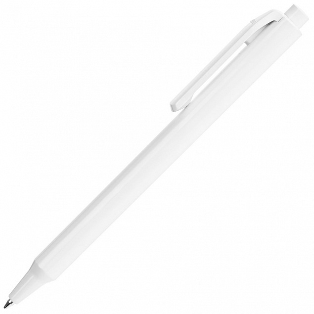 Ручка шариковая Pigra P04 Polished, белая с логотипом в Астрахани заказать по выгодной цене в кибермаркете AvroraStore