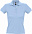 Рубашка поло женская PEOPLE 210, голубая с логотипом в Астрахани заказать по выгодной цене в кибермаркете AvroraStore