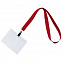 Лента для бейджа Neckband, красный с логотипом в Астрахани заказать по выгодной цене в кибермаркете AvroraStore