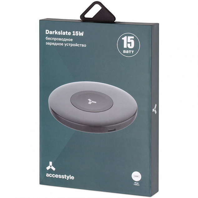 Беспроводное зарядное устройство Accesstyle Darkslate 15W,  черный с логотипом в Астрахани заказать по выгодной цене в кибермаркете AvroraStore