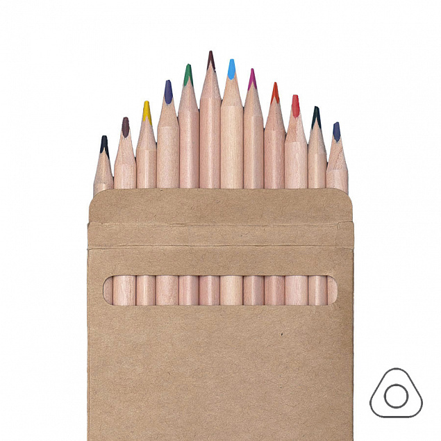 Набор цветных карандашей KINDERLINE middlel,12 цветов, дерево, картон с логотипом в Астрахани заказать по выгодной цене в кибермаркете AvroraStore