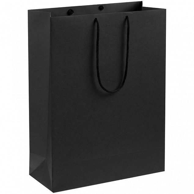 Пакет бумажный Porta XL, черный с логотипом в Астрахани заказать по выгодной цене в кибермаркете AvroraStore