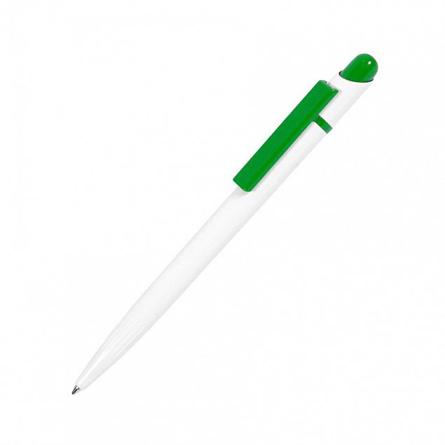 MIR, ручка шариковая, зеленый/белый, пластик с логотипом в Астрахани заказать по выгодной цене в кибермаркете AvroraStore
