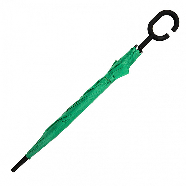 Зонт-трость HALRUM, пластиковая ручка, полуавтомат с логотипом в Астрахани заказать по выгодной цене в кибермаркете AvroraStore