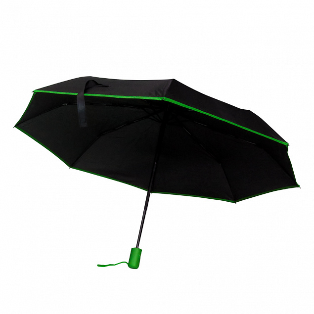 Противоштормовой автоматический зонт Line, зеленый с логотипом в Астрахани заказать по выгодной цене в кибермаркете AvroraStore