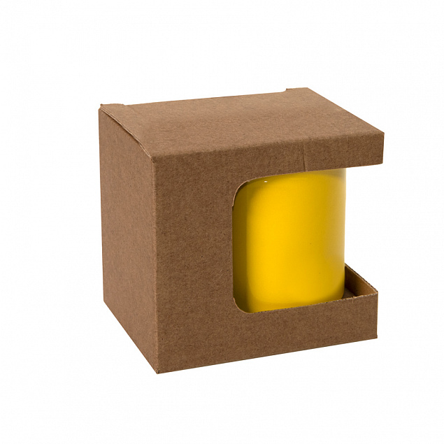 Коробка для кружек 25903, 27701, 27601, размер 11,8х9,0х10,8 см, микрогофрокартон, коричневый с логотипом в Астрахани заказать по выгодной цене в кибермаркете AvroraStore
