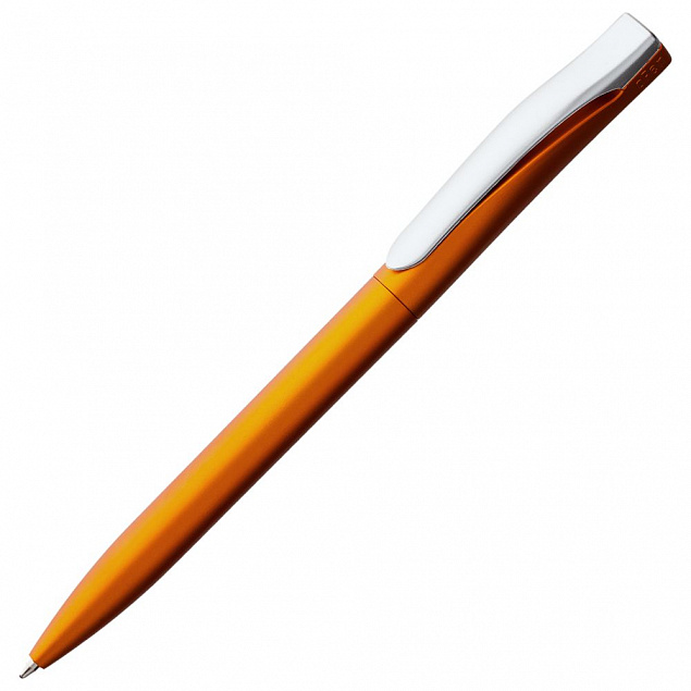 Ручка шариковая Pin Silver, оранжевая с логотипом в Астрахани заказать по выгодной цене в кибермаркете AvroraStore