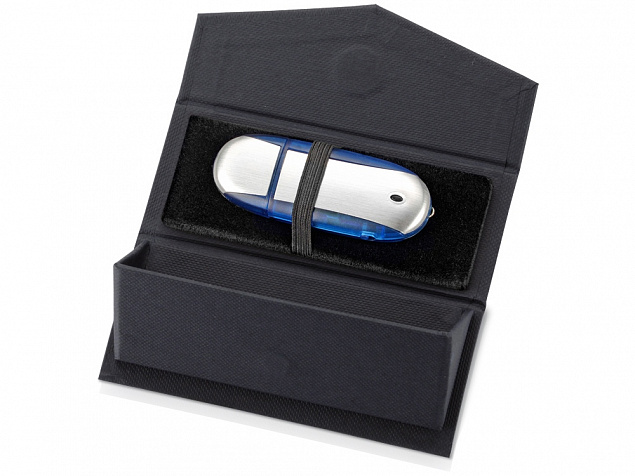 Подарочная коробка для флеш-карт треугольная, синий с логотипом в Астрахани заказать по выгодной цене в кибермаркете AvroraStore