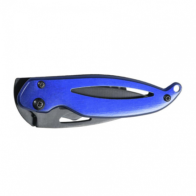 Складной нож THIAM , сталь, синий с логотипом в Астрахани заказать по выгодной цене в кибермаркете AvroraStore