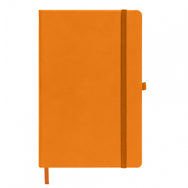 Бизнес-блокнот А5  "Silky", оранжевый,  твердая обложка,  в клетку с логотипом в Астрахани заказать по выгодной цене в кибермаркете AvroraStore