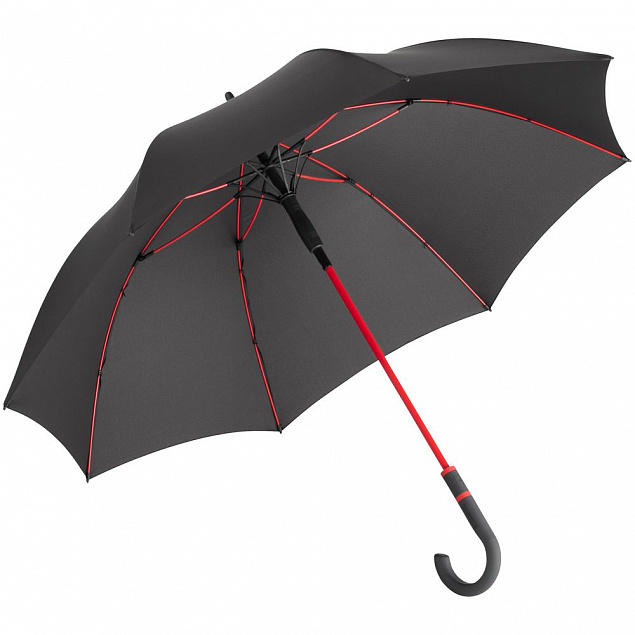 Зонт-трость с цветными спицами Color Style ver.2, красный с логотипом в Астрахани заказать по выгодной цене в кибермаркете AvroraStore