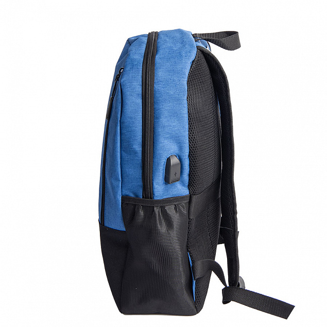 Рюкзак PULL, синий/чёрный, 45 x 28 x 11 см, 100% полиэстер 300D+600D с логотипом в Астрахани заказать по выгодной цене в кибермаркете AvroraStore