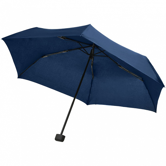 Зонт складной Mini Hit Flach, темно-синий с логотипом в Астрахани заказать по выгодной цене в кибермаркете AvroraStore