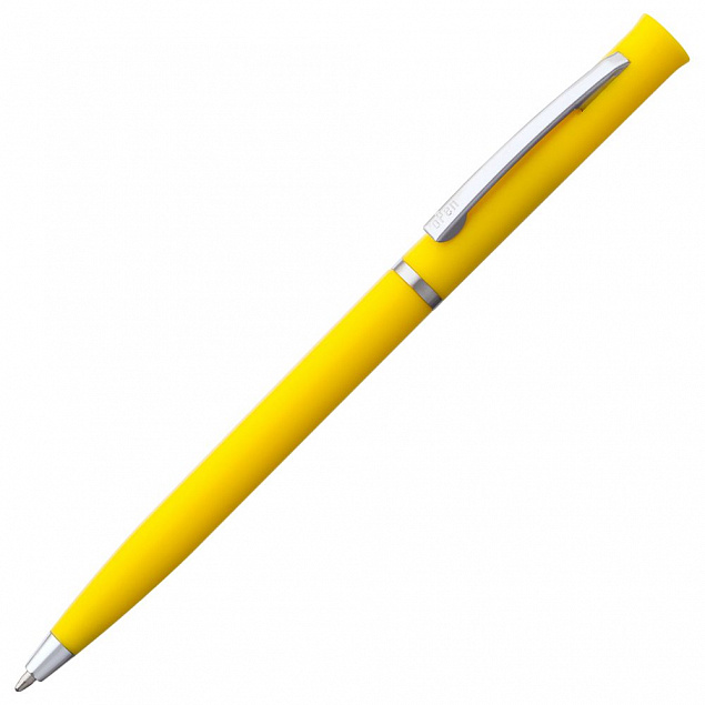 Ручка шариковая Euro Chrome, желтая с логотипом в Астрахани заказать по выгодной цене в кибермаркете AvroraStore