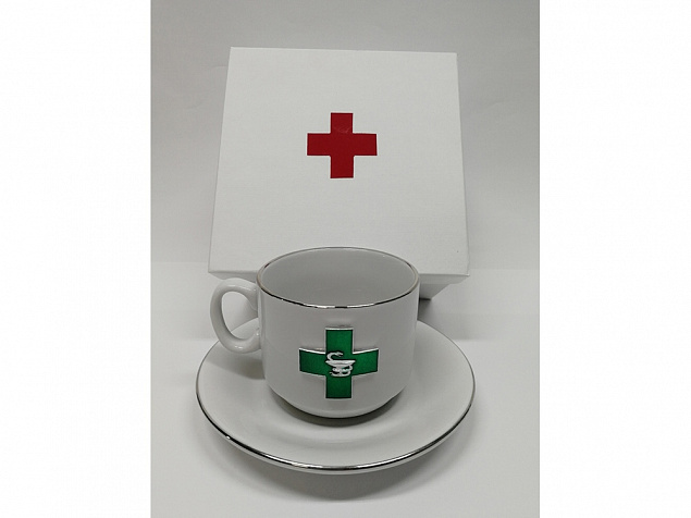 Чайная пара фарфоровая Фармацевт с логотипом в Астрахани заказать по выгодной цене в кибермаркете AvroraStore