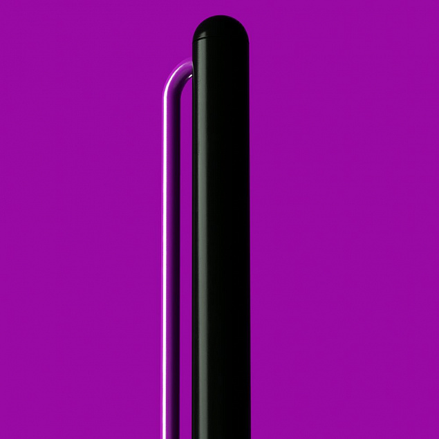 Шариковая ручка GrafeeX в чехле, черная с фиолетовым с логотипом в Астрахани заказать по выгодной цене в кибермаркете AvroraStore