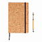 Блокнот Cork на резинке с бамбуковой ручкой-стилус, А5 с логотипом в Астрахани заказать по выгодной цене в кибермаркете AvroraStore