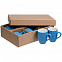 Набор кружек Good Morning c покрытием софт-тач, голубой с логотипом в Астрахани заказать по выгодной цене в кибермаркете AvroraStore