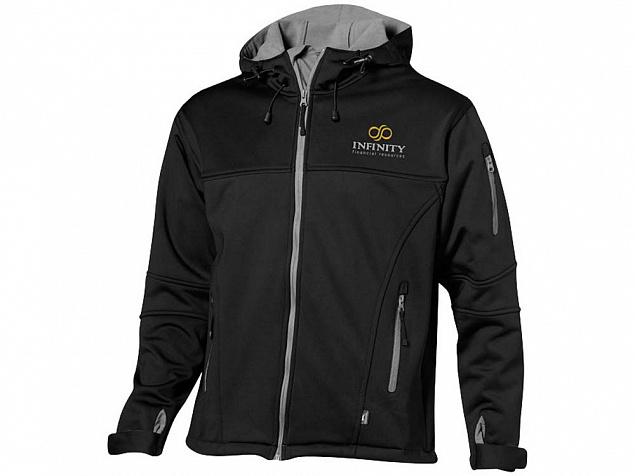 Куртка софтшел Match мужская, черный/серый с логотипом в Астрахани заказать по выгодной цене в кибермаркете AvroraStore