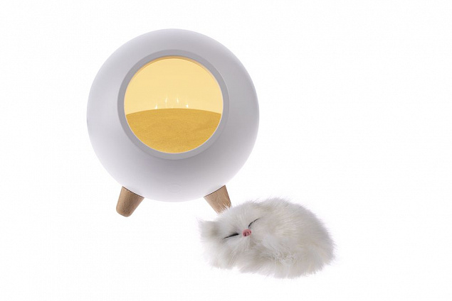 Беспроводная лампа-колонка Right Meow, белая с логотипом в Астрахани заказать по выгодной цене в кибермаркете AvroraStore
