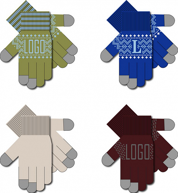 Сенсорные перчатки на заказ Guanti Tok, полушерсть с логотипом в Астрахани заказать по выгодной цене в кибермаркете AvroraStore