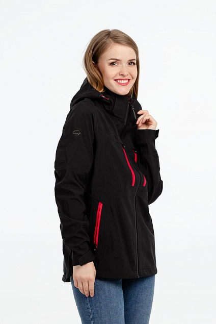 Куртка-трансформер женская Matrix, черная с красным с логотипом в Астрахани заказать по выгодной цене в кибермаркете AvroraStore