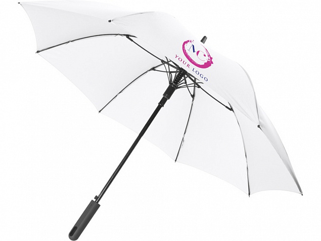 Противоштормовой зонт Noon 23 полуавтомат, белый с логотипом в Астрахани заказать по выгодной цене в кибермаркете AvroraStore
