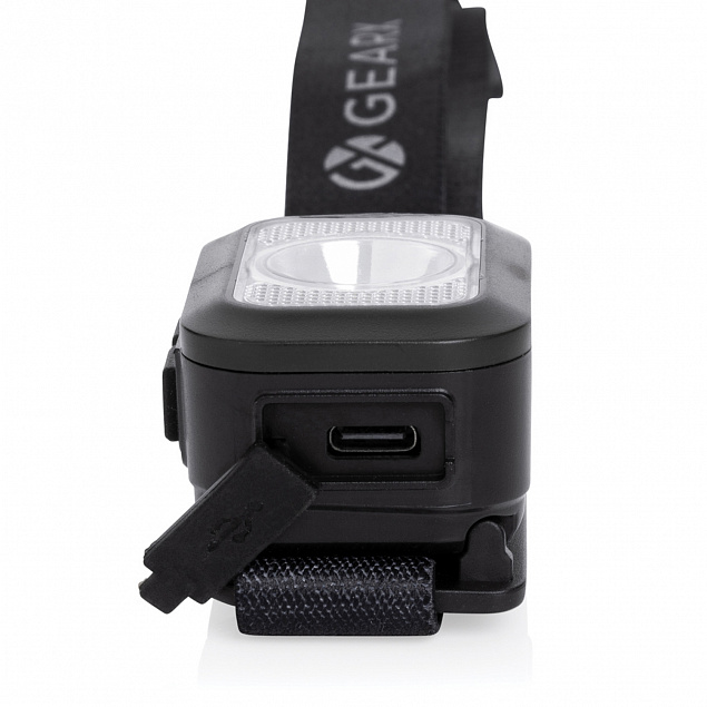 Налобный фонарь Gear X из переработанного пластика RCS, IPx4, COB и LED с логотипом в Астрахани заказать по выгодной цене в кибермаркете AvroraStore
