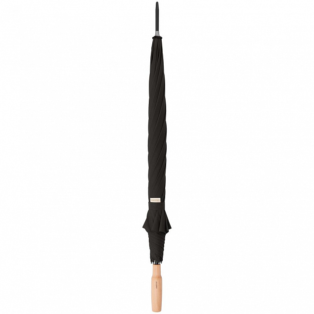 Зонт-трость Nature Stick AC, черный с логотипом в Астрахани заказать по выгодной цене в кибермаркете AvroraStore