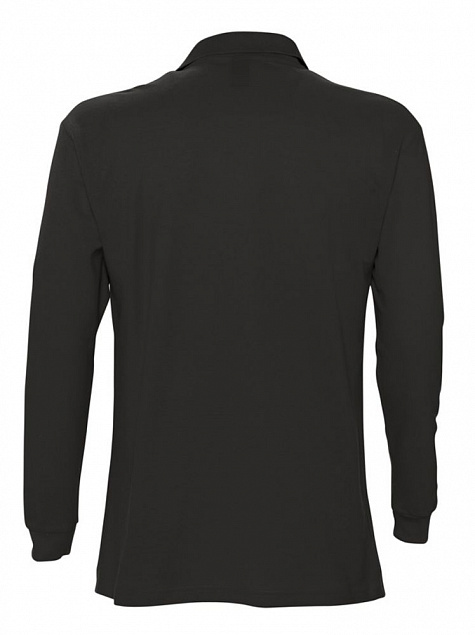 Рубашка поло мужская с длинным рукавом STAR 170, черная с логотипом в Астрахани заказать по выгодной цене в кибермаркете AvroraStore