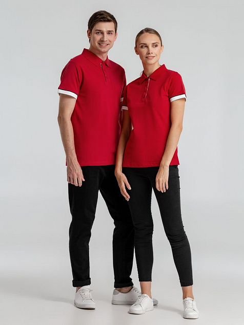 Рубашка поло женская ANTREVILLE, красная с логотипом в Астрахани заказать по выгодной цене в кибермаркете AvroraStore