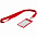 Карман для бейджа с лентой Staff, красный с логотипом в Астрахани заказать по выгодной цене в кибермаркете AvroraStore