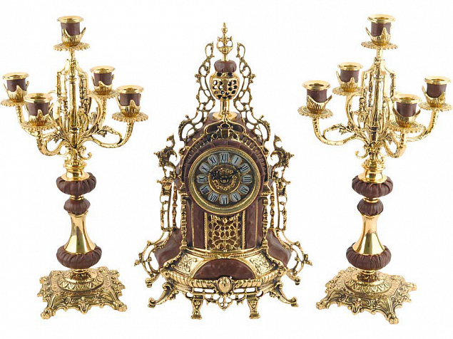 Композиция «Герцог Альба»: интерьерные часы с подсвечниками с логотипом в Астрахани заказать по выгодной цене в кибермаркете AvroraStore