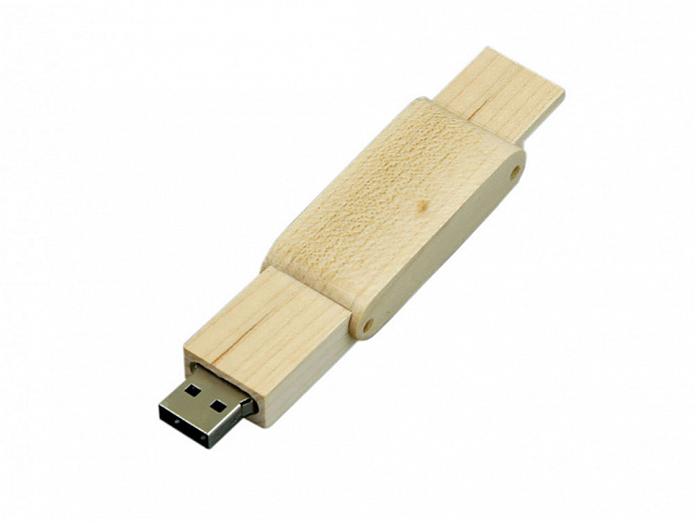 USB 2.0- флешка на 64 Гб прямоугольной формы с раскладным корпусом с логотипом в Астрахани заказать по выгодной цене в кибермаркете AvroraStore