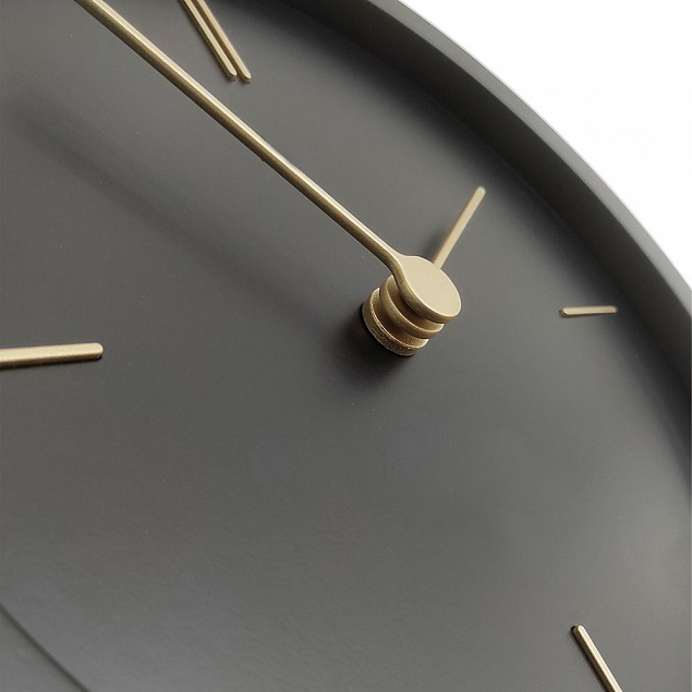 Часы настенные Bronco Thelma, черные с логотипом в Астрахани заказать по выгодной цене в кибермаркете AvroraStore