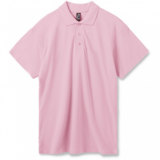 Рубашка поло мужская SUMMER 170, розовая с логотипом в Астрахани заказать по выгодной цене в кибермаркете AvroraStore