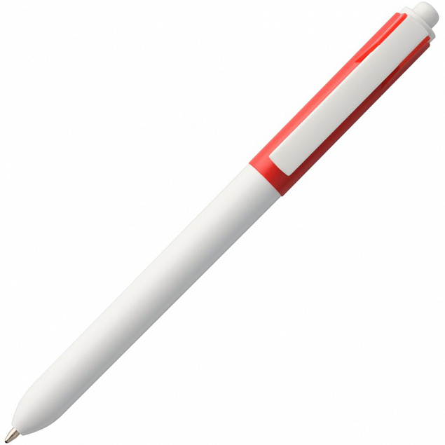 Ручка шариковая Hint Special, белая с красным с логотипом в Астрахани заказать по выгодной цене в кибермаркете AvroraStore