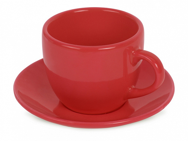 Чайная пара Melissa керамическая, красный (Р) с логотипом в Астрахани заказать по выгодной цене в кибермаркете AvroraStore