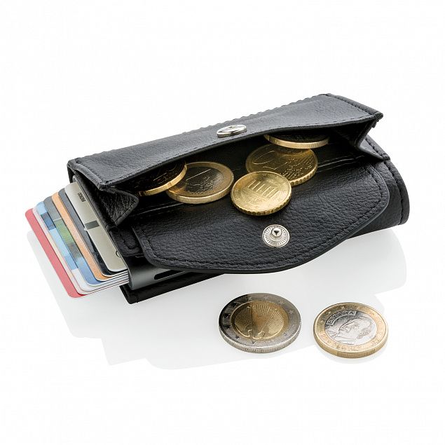 Кошелек с отделением для монет и держателем для карт C-Secure RFID, черный с логотипом в Астрахани заказать по выгодной цене в кибермаркете AvroraStore