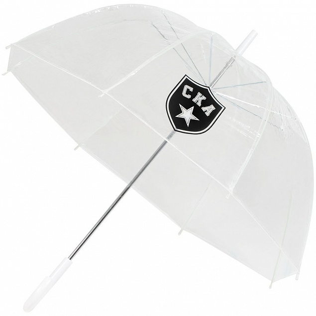 Прозрачный зонт-трость «СКА» с логотипом в Астрахани заказать по выгодной цене в кибермаркете AvroraStore