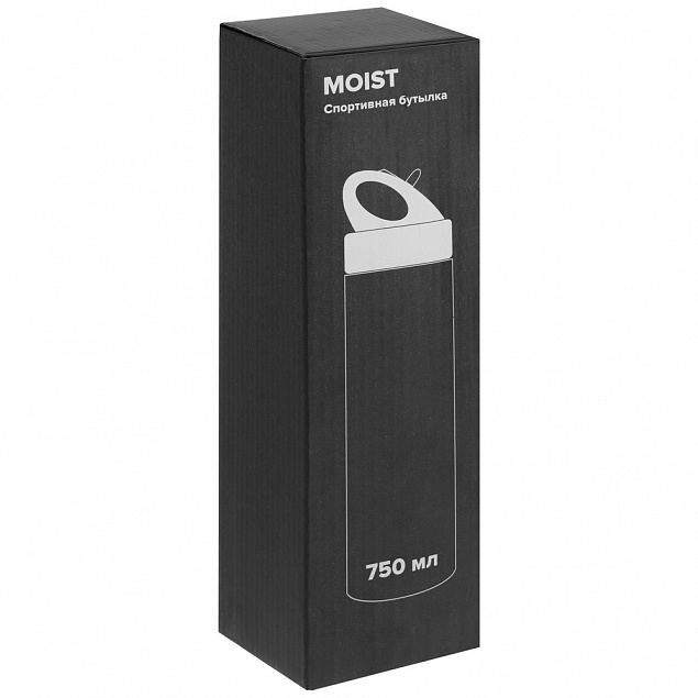 Спортивная бутылка Moist, черная с логотипом в Астрахани заказать по выгодной цене в кибермаркете AvroraStore