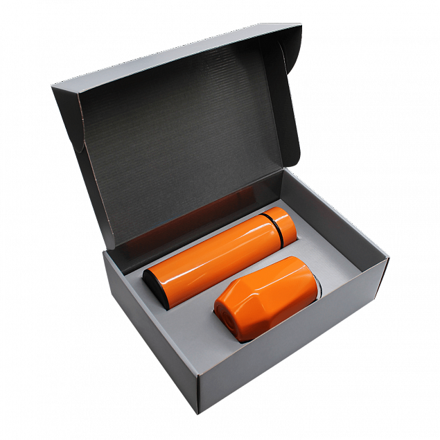 Набор Hot Box E grey (оранжевый) с логотипом в Астрахани заказать по выгодной цене в кибермаркете AvroraStore