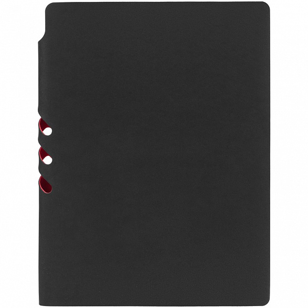 Ежедневник Flexpen Black, недатированный, черный с красным с логотипом в Астрахани заказать по выгодной цене в кибермаркете AvroraStore