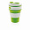 Складная силиконовая термокружка, зеленая с логотипом в Астрахани заказать по выгодной цене в кибермаркете AvroraStore