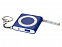 Брелок-рулетка с фонариком. 1 м., синий/белый с логотипом в Астрахани заказать по выгодной цене в кибермаркете AvroraStore