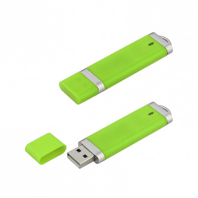 Флеш-карта USB 8GB "Абсолют", зеленое яблоко с логотипом в Астрахани заказать по выгодной цене в кибермаркете AvroraStore