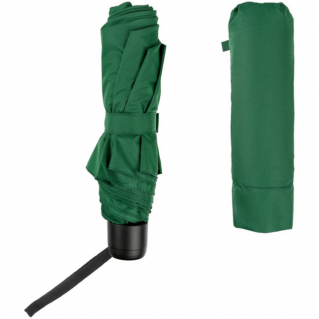 Зонт складной Hit Mini ver.2, зеленый с логотипом в Астрахани заказать по выгодной цене в кибермаркете AvroraStore