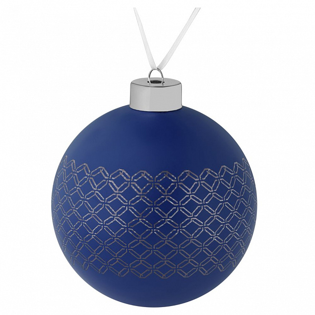 Елочный шар Queen, 10 см, синий с логотипом в Астрахани заказать по выгодной цене в кибермаркете AvroraStore